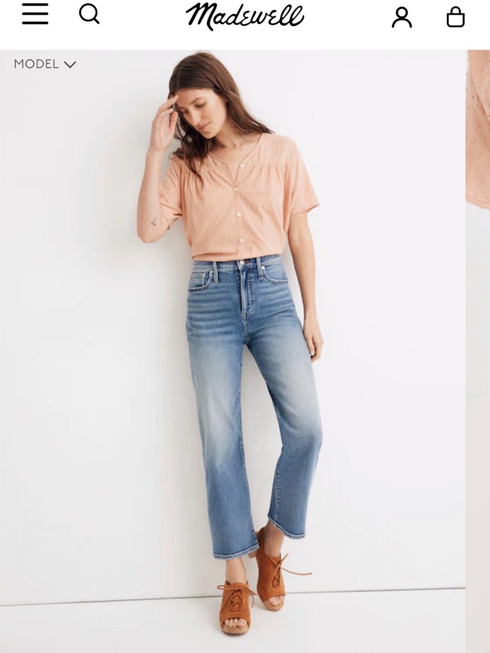Madewell Light Blue High-Rise Cropped Straight Jeans